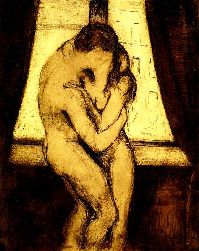 Edvard Munch kyssen oil painting image